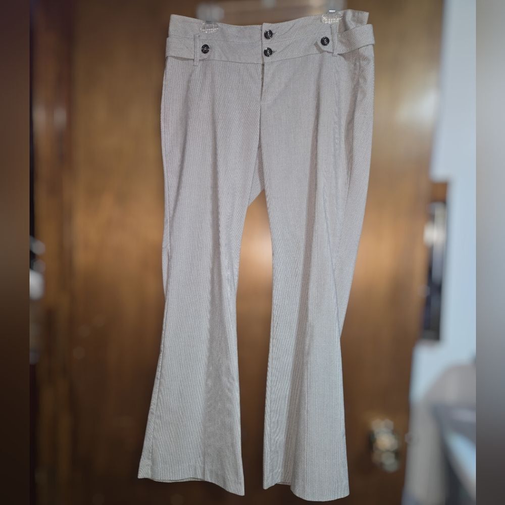 Heart Soul Tan Pinstripe Boot Cut Pants